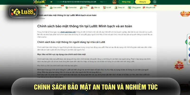 Chính sách bảo mật an toàn và nghiêm túc